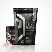 Kit Whey Protein 100% 32g de Proteína 2Kg + Pré Treino Vírus ZERO CARB -