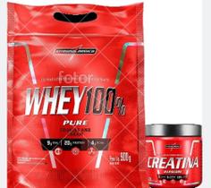 Kit Whey Protein 100% Concentrado Sache 900g Sabor Cookies & Cream + Creatina de 300g-Integralmedica
