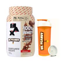 Kit Whey Protein 100% Dr. Peanut 900g Bueníssimo com Coqueteleira
