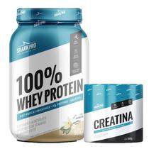 Kit Whey Protein 100%Pote 900g Baunilha Shark Pro + Creatina Monohidratada 300g Shark Pro