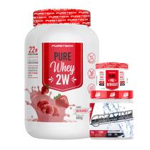 Kit Whey Protein 2W 900g + Pure Pré-Workout 100g - PureTech + Creatina Pura 300g - Bio Sports USA Kit Whey Protein 2W 900g + Pure Pré-Workout 100g - PureTech + Creatina Pura 300g - Bio Sports USA