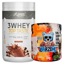 Kit Whey Protein 3W Chocolate + Pré-Treino Warzone UnderLabz Kit Whey Protein 3W Chocolate + Pré-Treino Warzone UnderLabz