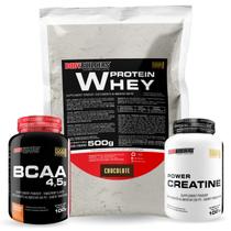 Kit Whey Protein 500g + BCAA 100g+ Power Creatina 100g - Bodybuilders