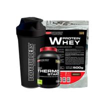 KIT Whey Protein 500g + Thermo Start Powder 120g Limão + Coqueteleira - Bodybuilders