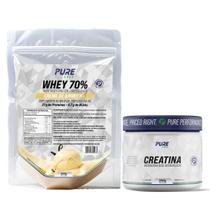 Kit Whey Protein 70% Concentrado 450g + Creatina 500g Pure