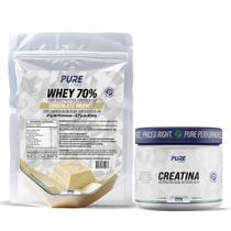 Kit Whey Protein 70% Concentrado 450g + Creatina 500g Pure
