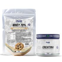 Kit Whey Protein 70% Concentrado 450g + Creatina 500g Pure