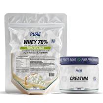 Kit Whey Protein 70% Concentrado 900g + Creatina 500g Pura