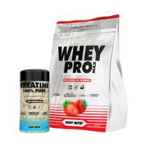 Kit Whey Protein 900g Creatina Pura 120 Cápsulas Proteína Ganho de Massa e Recuperação Muscular Kit Whey Protein 900g Creatina Pura 120 Cápsulas Proteína Ganho de Massa e Recuperação Muscular