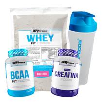 Kit Whey Protein Blend Foods 500g + BCAA 100g + Creatina 100g + Coqueteleira - BRN Foods