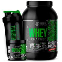 Kit Whey Protein Charged 900g + Creatina 100g + Coqueteleira - Original Nutrition