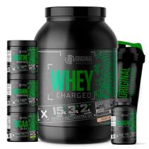 Kit Whey Protein Charged + Bcaa + Crea + Gluta + Colágeno + Shaker - Original Nutrition
