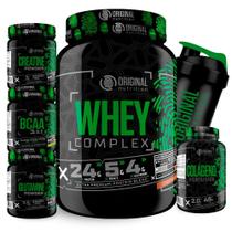 Kit Whey Protein Complex + Bcaa + Glutamina + Creatina + Colágeno + Shaker