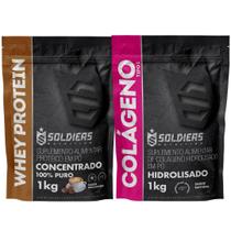Kit: Whey Protein Concentrado 1Kg + Colágeno Hidrolisado 1Kg - 100% Importado - Soldiers Nutrition