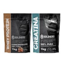 Kit: Whey Protein Concentrado 1Kg + Creatina Monohidratada 1Kg - 100% Importado - Soldiers Nutrition