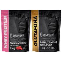 Kit: Whey Protein Concentrado 1Kg + Glutamina 1Kg - 100% Importado - Soldiers Nutrition