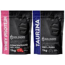 Kit: Whey Protein Concentrado 1Kg + Taurina 1Kg - 100% Importado - Soldiers Nutrition