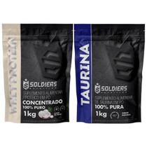 Kit: Whey Protein Concentrado 1Kg + Taurina 1Kg - 100% Importado - Soldiers Nutrition