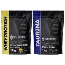 Kit: Whey Protein Concentrado 1Kg + Taurina 1Kg - 100% Importado - Soldiers Nutrition