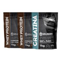 Kit: Whey Protein Concentrado 2Kg + Creatina Monohidratada 1Kg - 100% Importado - Soldiers Nutrition