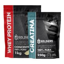 Kit: Whey Protein Concentrado 2Kg + Creatina Monohidratada 250g - 100% Importado - Soldiers Nutrition