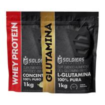 Kit: Whey Protein Concentrado 2Kg + Glutamina 1Kg - 100% Importado - Soldiers Nutrition