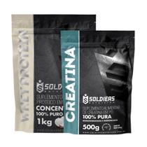 Kit: Whey Protein Concentrado 3kg + Creatina Monohidratada 250g - 100% Importado - Soldiers Nutrition