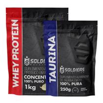 Kit: Whey Protein Concentrado 3Kg + Taurina 250g - 100% Importado - Soldiers Nutrition