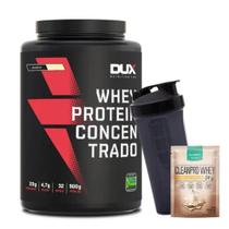 Kit Whey Protein Concentrado - Pote 900G - Dux + Dose + Coqueteleira - Dux Nutrition
