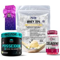 Kit Whey Protein Creme de Baunilha + Colágeno 120 Cápsulas Vitamax + Pré Treino Posseidon Kit Whey Protein Creme de Baunilha + Colágeno 120 Cápsulas Vitamax + Pré Treino Posseidon