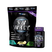 Kit Whey Protein Dark Insane 2Kg + Bcaa 100 caps - Pro Effect - FN Forbis Nutrition