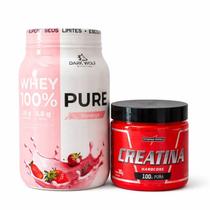 Kit Whey Protein Dark Wolf 900g Chocolate Morango Creatina Monohidratada Integralmedica 300g