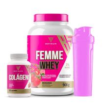 Kit Whey Protein Feminino Pote 908g + Colágeno Provit + Coqueteleira - Body Shape