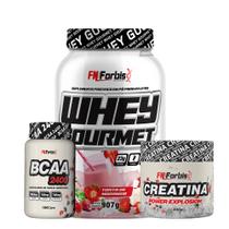 Kit Whey Protein Gourmet Pote + Creatina 300g + BCAA 100 cáps - FN Forbis Nutrition
