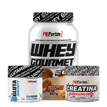 Kit Whey Protein Gourmet Pote + Creatina 300g + Gluta Immunity 150g - FN Forbis Kit Whey Protein Gourmet Pote + Creatina 300g + Gluta Immunity 150g - FN Forbis