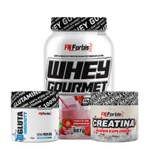Kit Whey Protein Gourmet Pote + Creatina 300g + Gluta Immunity 150g - FN Forbis - FN Forbis Nutrition