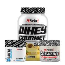 Kit Whey Protein Gourmet Pote + Creatina 300g + Gluta Immunity 150g - FN Forbis Kit Whey Protein Gourmet Pote + Creatina 300g + Gluta Immunity 150g - FN Forbis