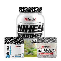 Kit Whey Protein Gourmet Pote + Creatina 300g + Gluta Immunity 150g - FN Forbis