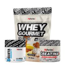 Kit Whey Protein Gourmet Refil + Creatina 300g + Gluta Immunity 150g - FN Forbis