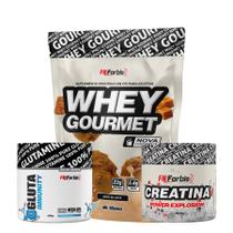 Kit Whey Protein Gourmet Refil + Creatina 300g + Gluta Immunity 150g - FN Forbis
