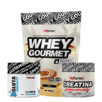 Kit Whey Protein Gourmet Refil + Creatina 300g + Gluta Immunity 150g - FN Forbis Kit Whey Protein Gourmet Refil + Creatina 300g + Gluta Immunity 150g - FN Forbis