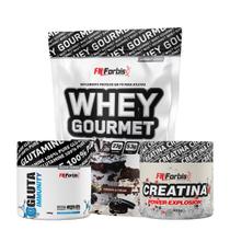 Kit Whey Protein Gourmet Refil + Creatina 300g + Gluta Immunity 150g - FN Forbis
