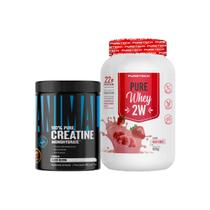 Kit Whey Protein Isolado 900g Puretech + Creatina 100% Monohidratada 200g Universal