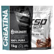 Kit: Whey Protein Isolado ISO PRO 1kg + Creatina Monohidratada 1kg - Soldiers Nutrition