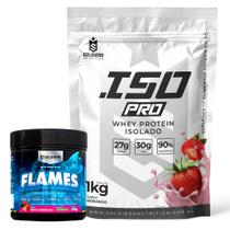 Kit: Whey Protein Isolado ISO PRO 1kg + Pré-Treino Flames - Soldiers Nutrition