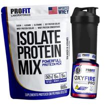 Kit Whey Protein Isolate Mix + Termogênico Oxyfire + Shaker