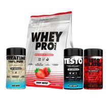 Kit Whey Protein, Pré Hormonais e Creatina Pura Premium Ganho de Massa, Recuperação e Energia Kit Whey Protein, Pré Hormonais e Creatina Pura Premium Ganho de Massa, Recuperação e Energia