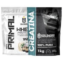 Kit: Whey Protein Primal 1Kg 100% Importado + Creatina Monohidratada 1Kg- Soldiers Nutrition