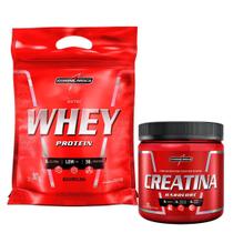 Kit Whey Protein Refil 907g + Creatina IntegralMedica 300g - Sabor Chocolate