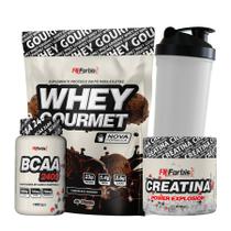 Kit Whey Protein Refil + Creatina 300g + BCAA cáps + Coqueteleira - FN Forbis Nutrition
